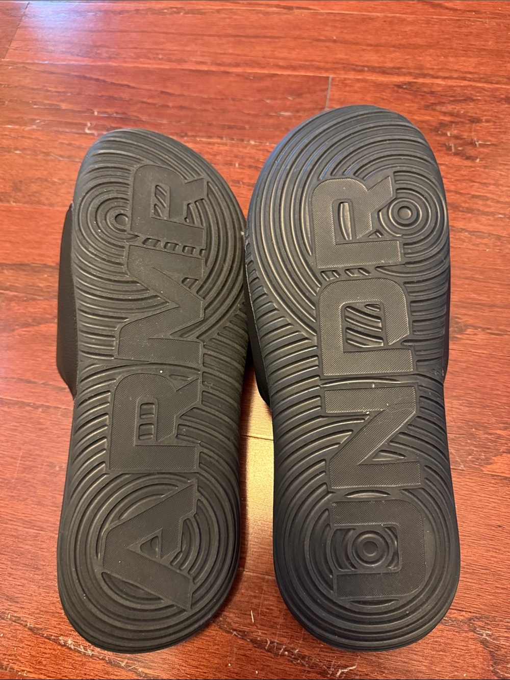 Under Armour Black Slide Sandals with White Logo Strap - Picture 3 of 3